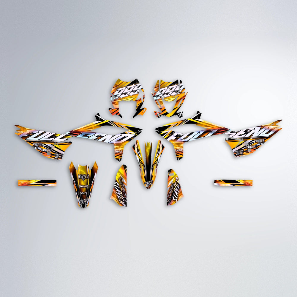 INFERNO Beta graphics kit parts layout in Orange & Yellow