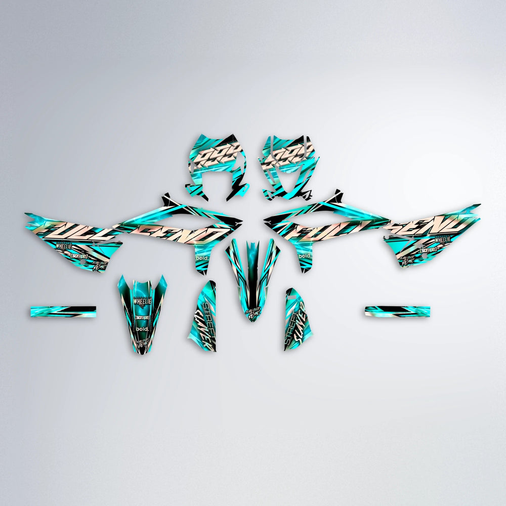 INFERNO Beta graphics kit parts layout in Teal