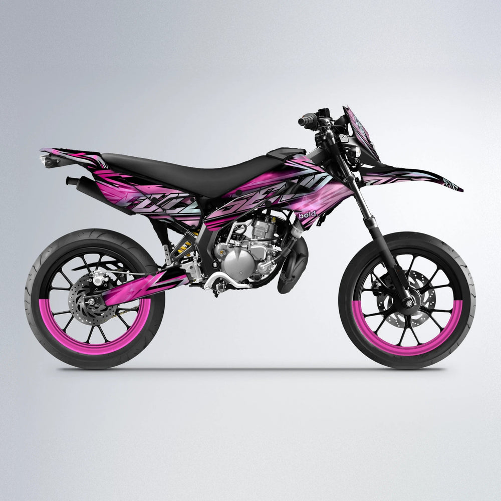 INFERNO Derbi Senda supermoto graphics kit in Flamingo