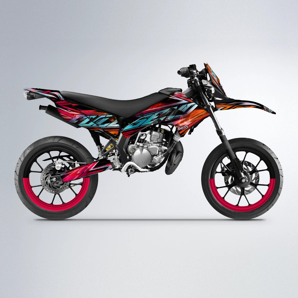 INFERNO Derbi Senda supermoto graphics kit in Red & Orange