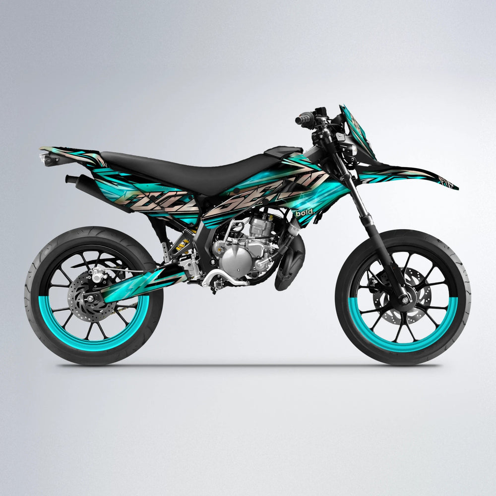 INFERNO Derbi Senda supermoto graphics kit in Teal