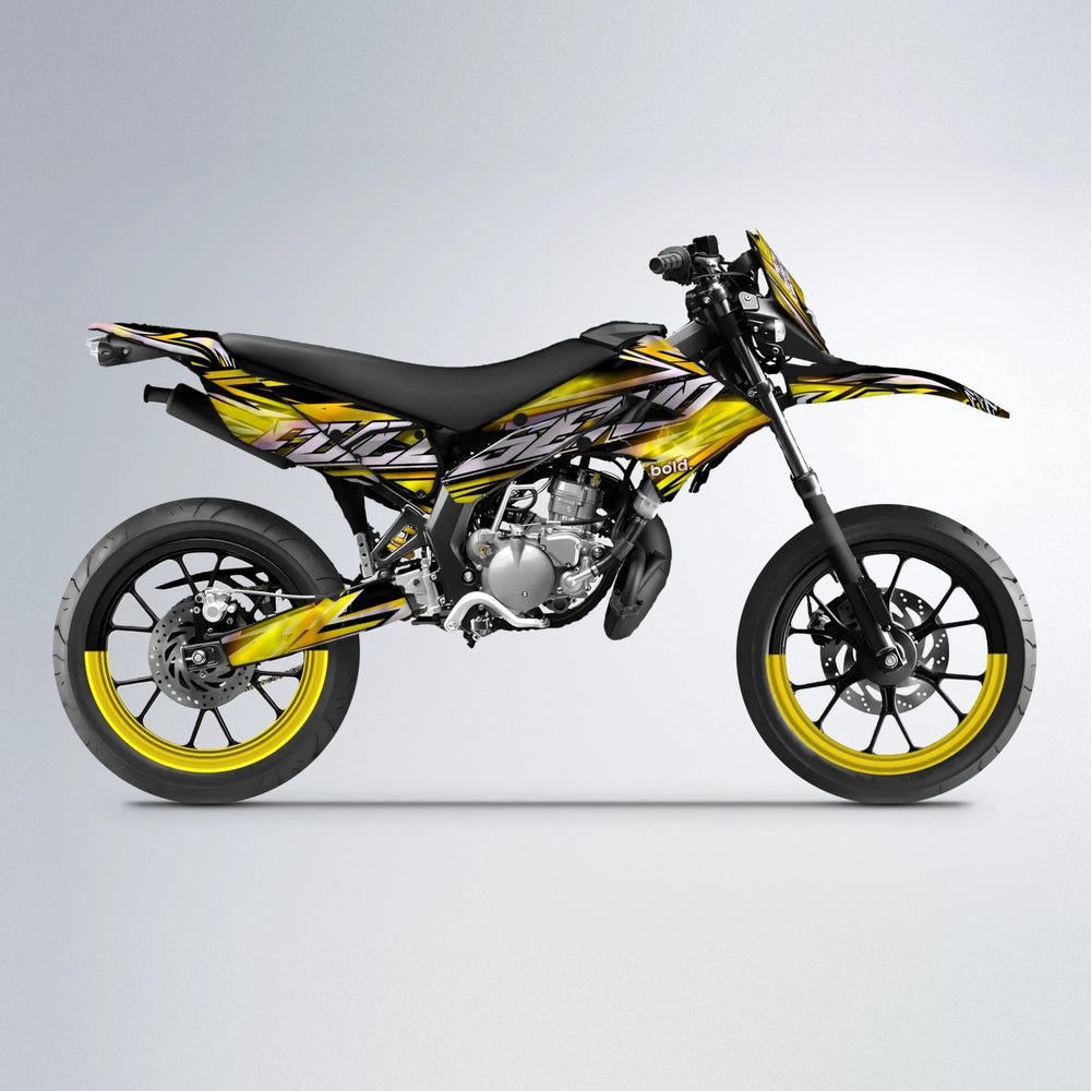 INFERNO Derbi Senda supermoto graphics kit in Yellow