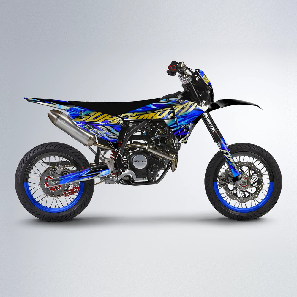 INFERNO Fantic supermoto graphics kit in Blue