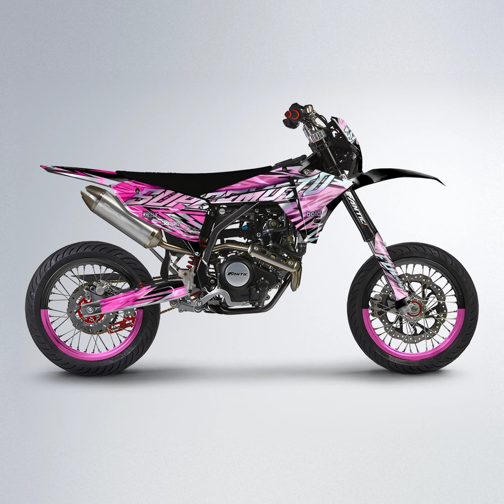 INFERNO Fantic supermoto graphics kit in Flamingo