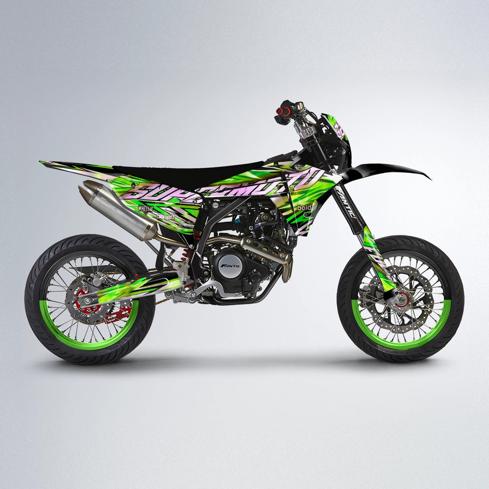 INFERNO Fantic supermoto graphics kit in Green