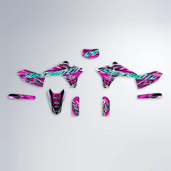 INFERNO Fantic graphics kit parts layout in Pink