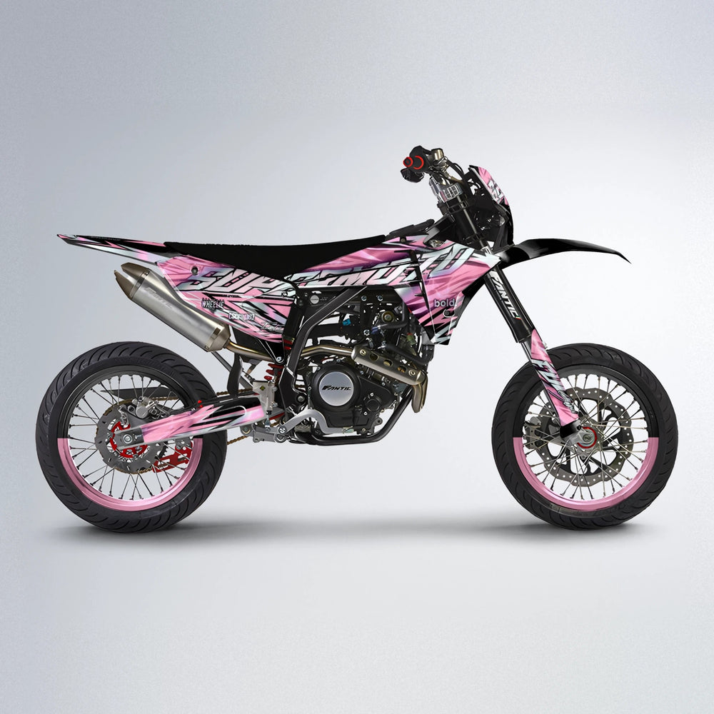 INFERNO Fantic supermoto graphics kit in Sakura Pink