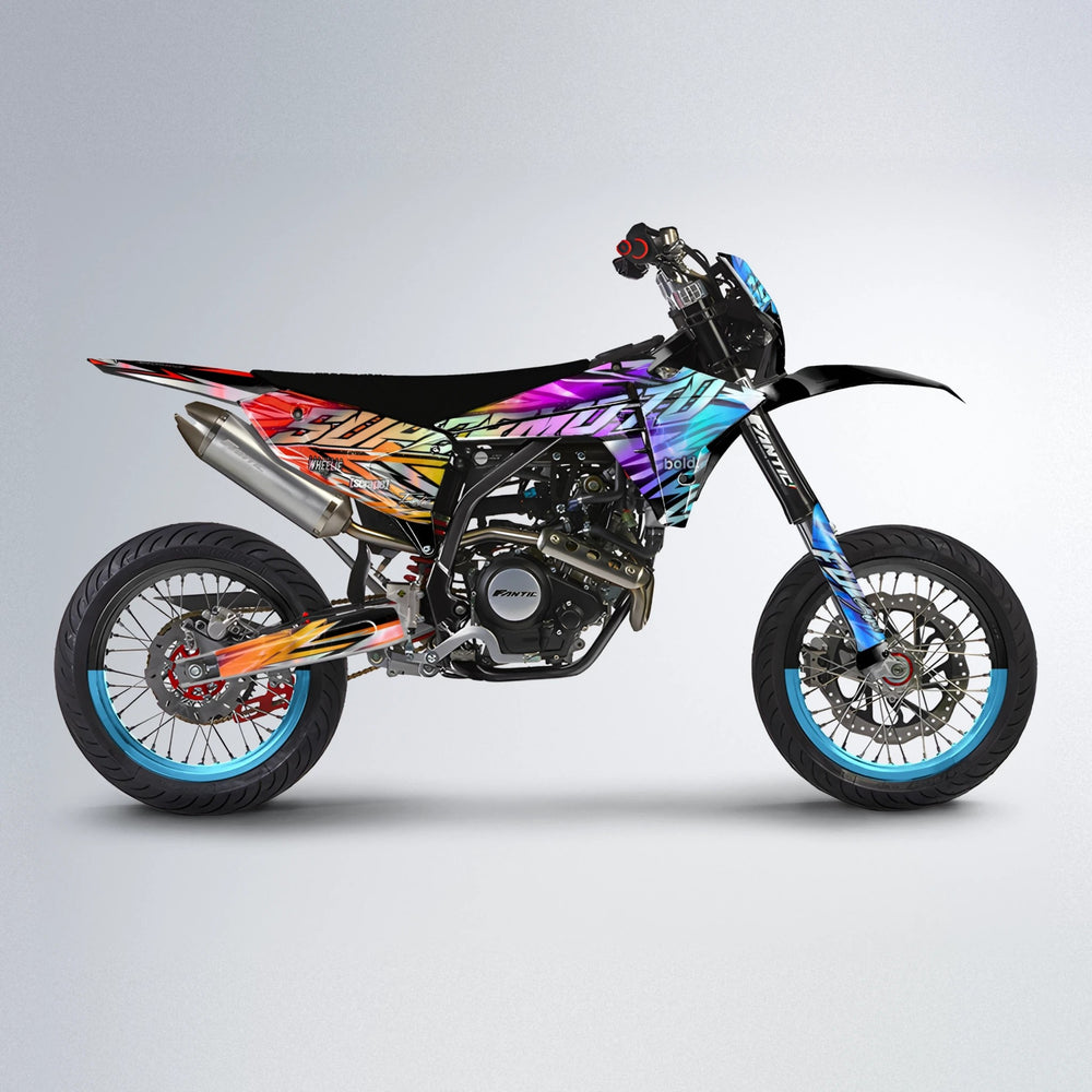 INFERNO Fantic supermoto graphics kit in Sunset Fade