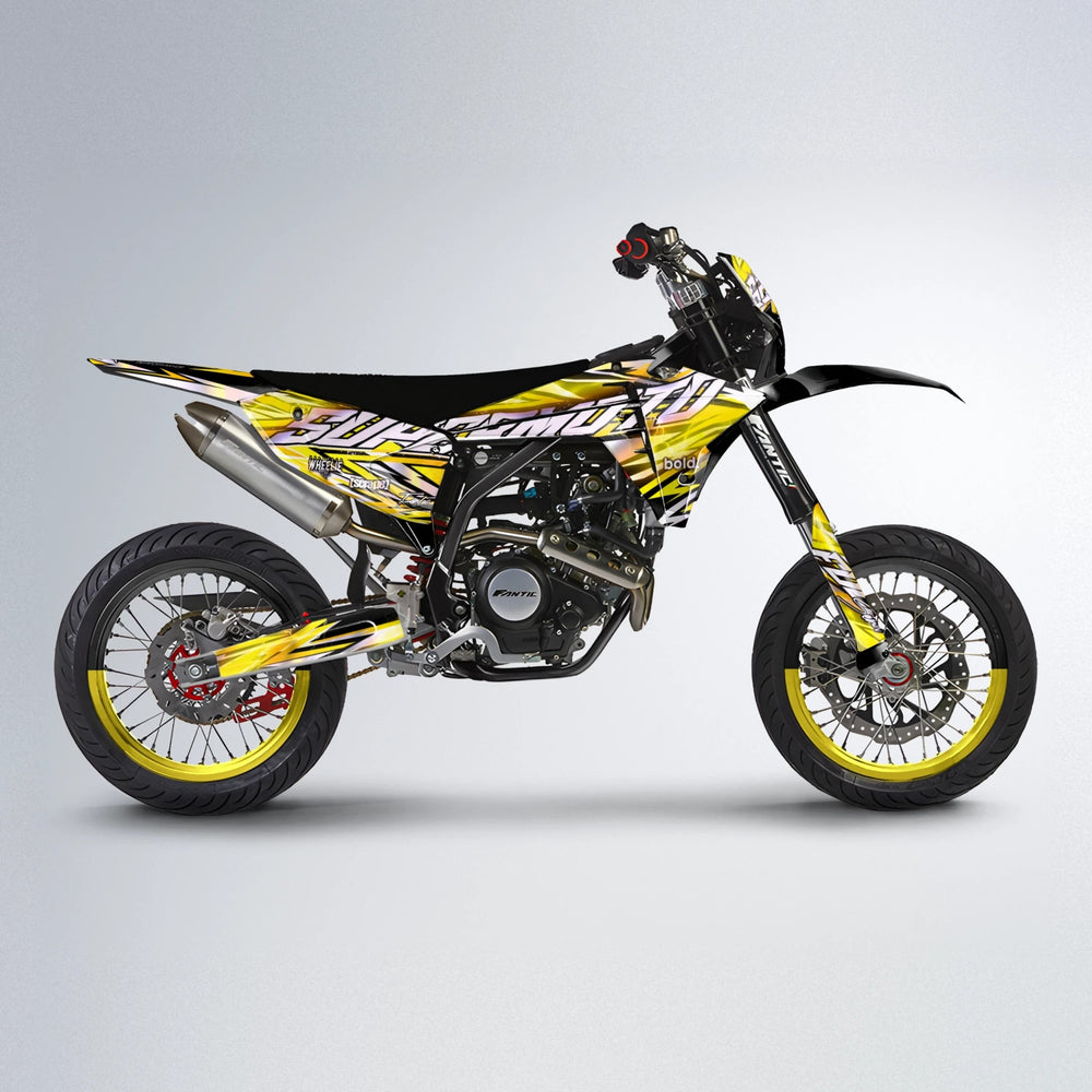 INFERNO Fantic supermoto graphics kit in Yellow