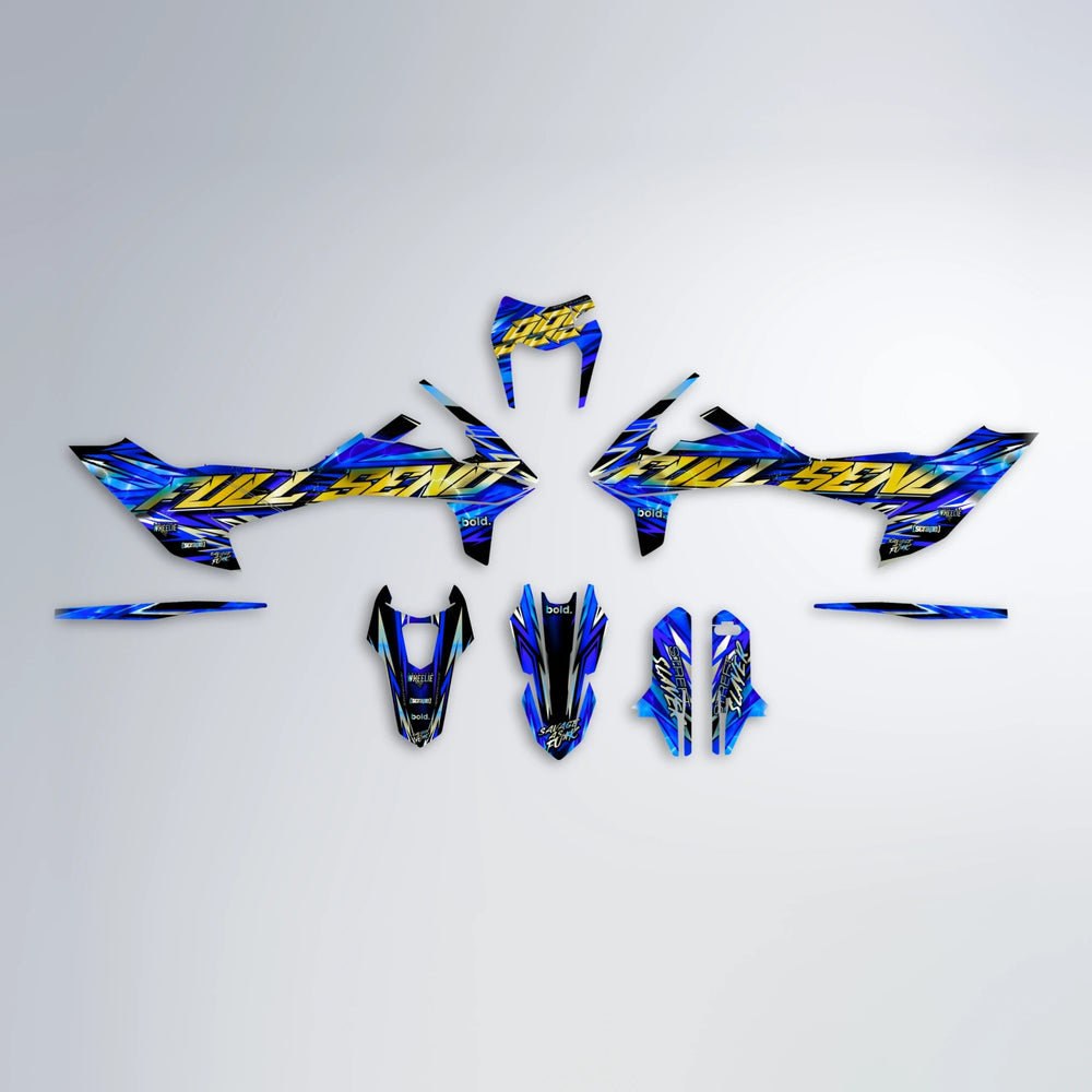 INFERNO KTM SMC 690 graphics kit parts layout in Blue
