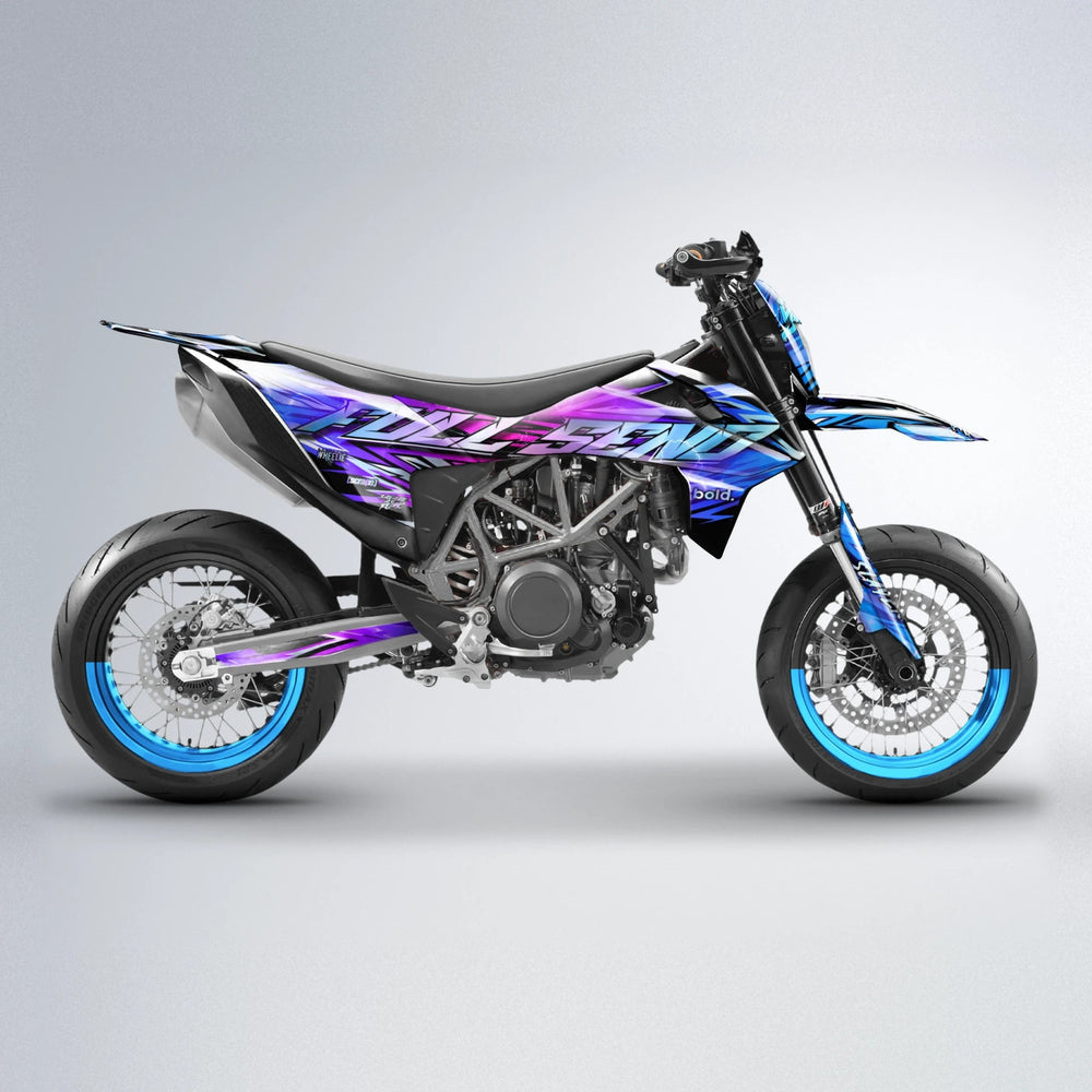 INFERNO KTM SMC 690 supermoto graphics kit in Blue Purple Fade