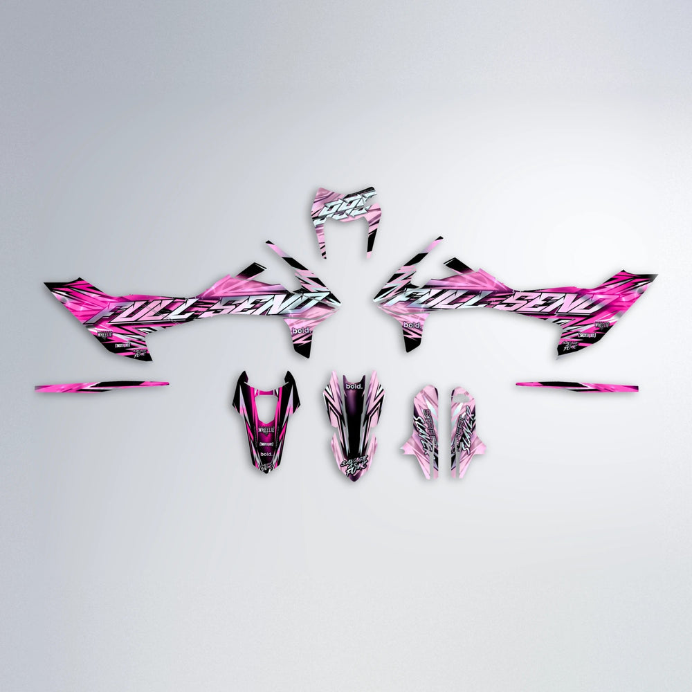 INFERNO KTM SMC 690 graphics kit parts layout in Flamingo