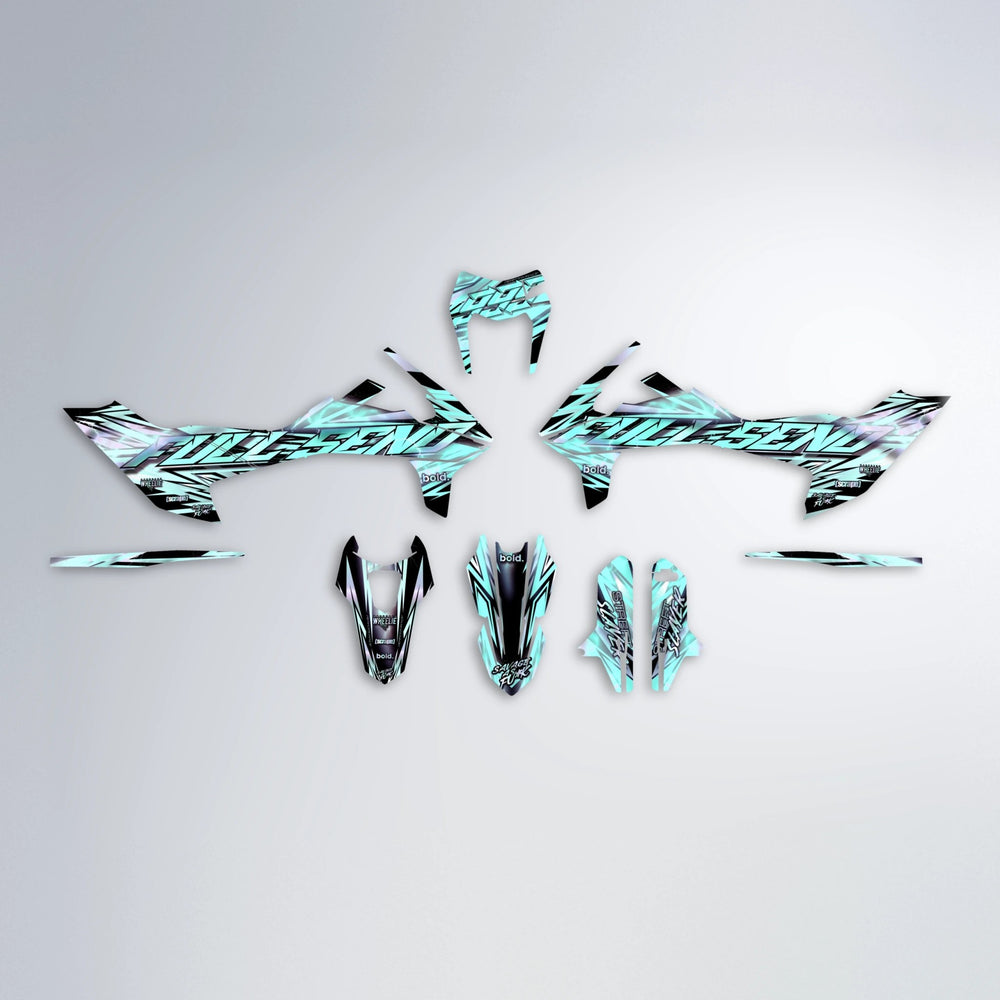 INFERNO KTM SMC 690 graphics kit parts layout in Mint