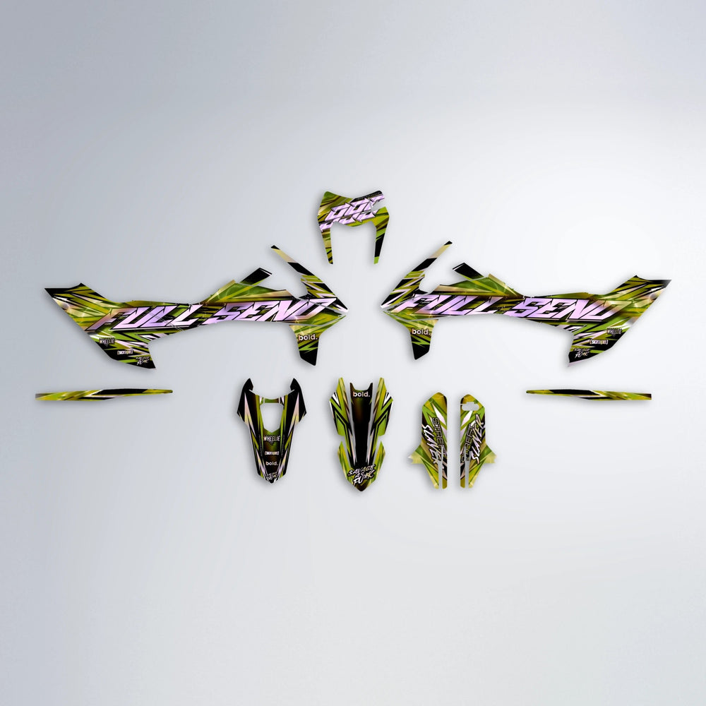 INFERNO KTM SMC 690 graphics kit parts layout in Olive
