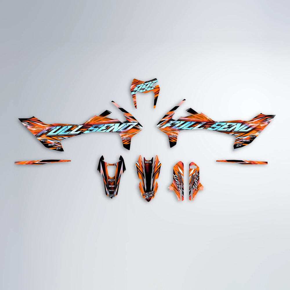 INFERNO KTM SMC 690 graphics kit parts layout in Orange