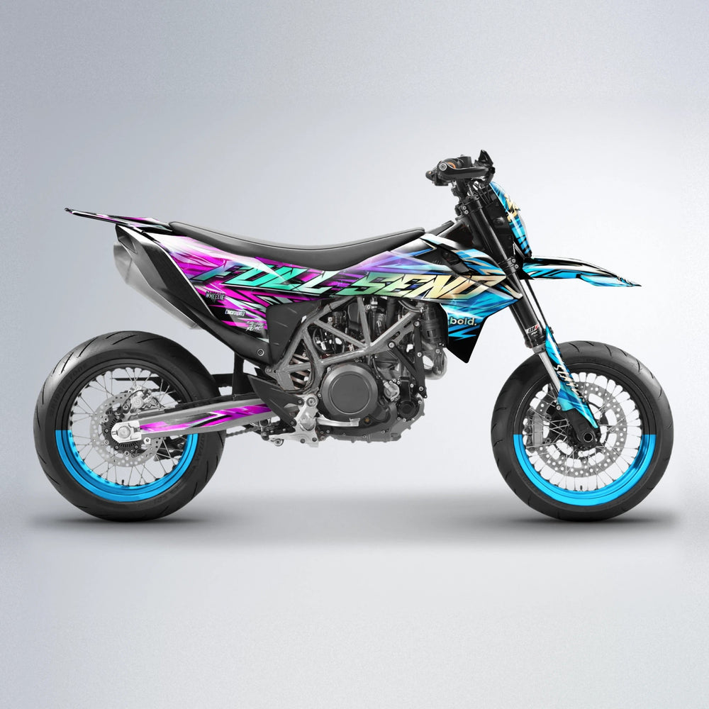 INFERNO KTM SMC 690 supermoto graphics kit in Pink & Light Blue
