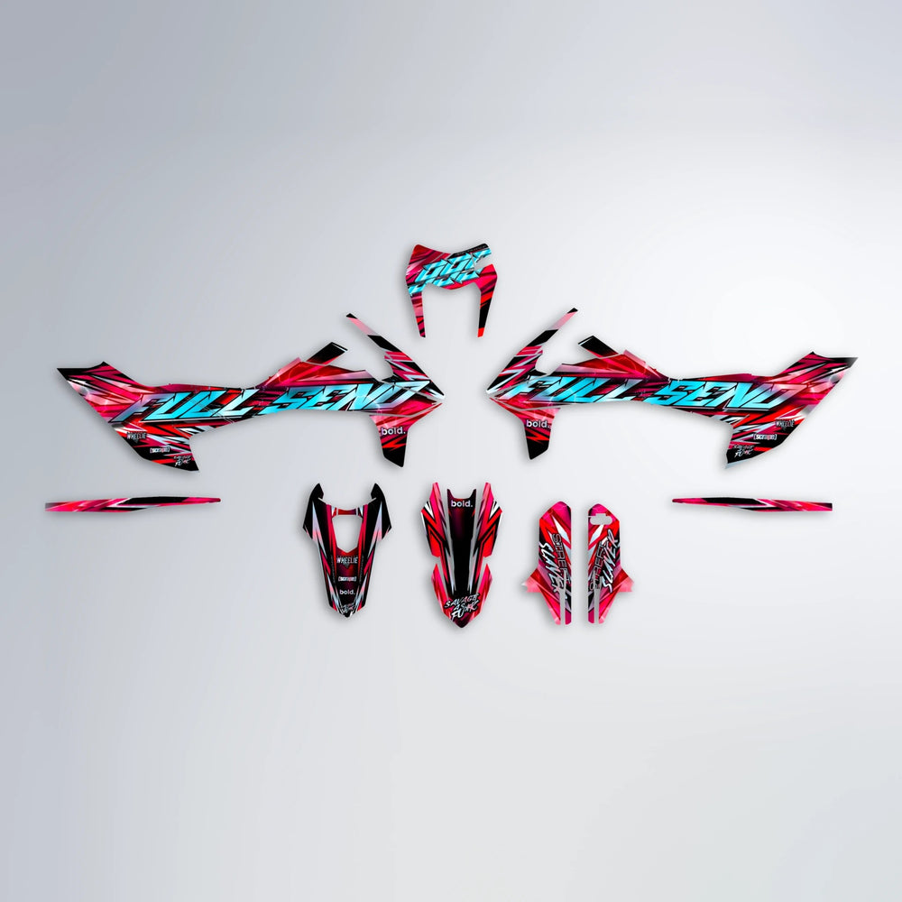 INFERNO KTM SMC 690 graphics kit parts layout in Red