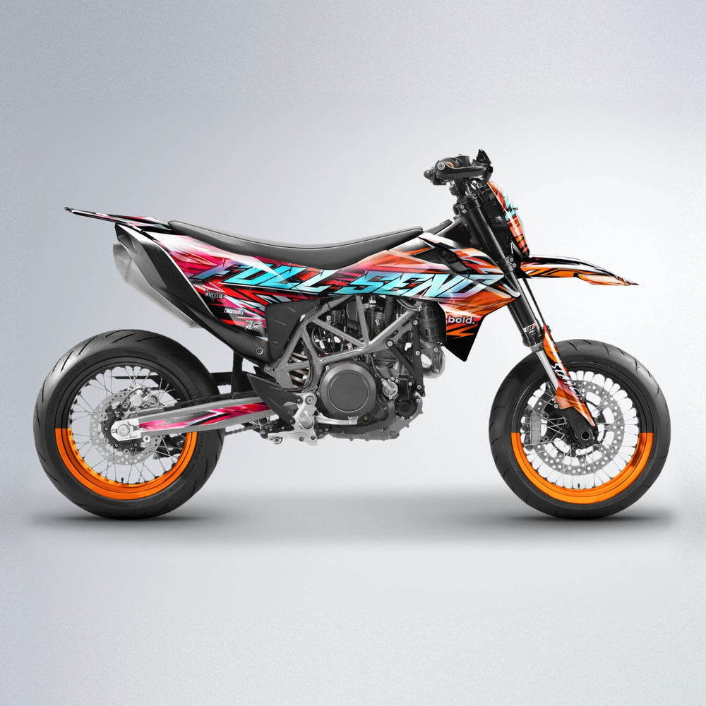INFERNO KTM SMC 690 supermoto graphics kit in Red & Orange