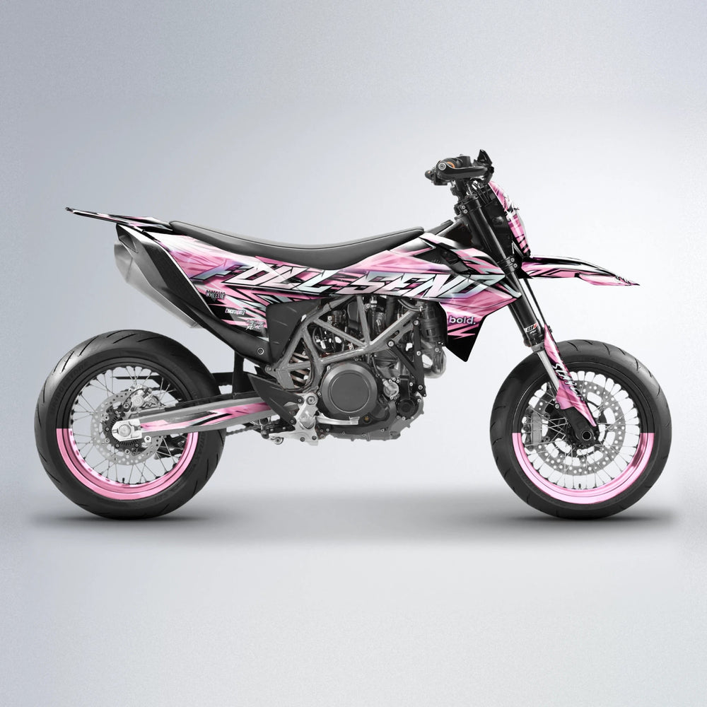INFERNO KTM SMC 690 supermoto graphics kit in Sakura Pink