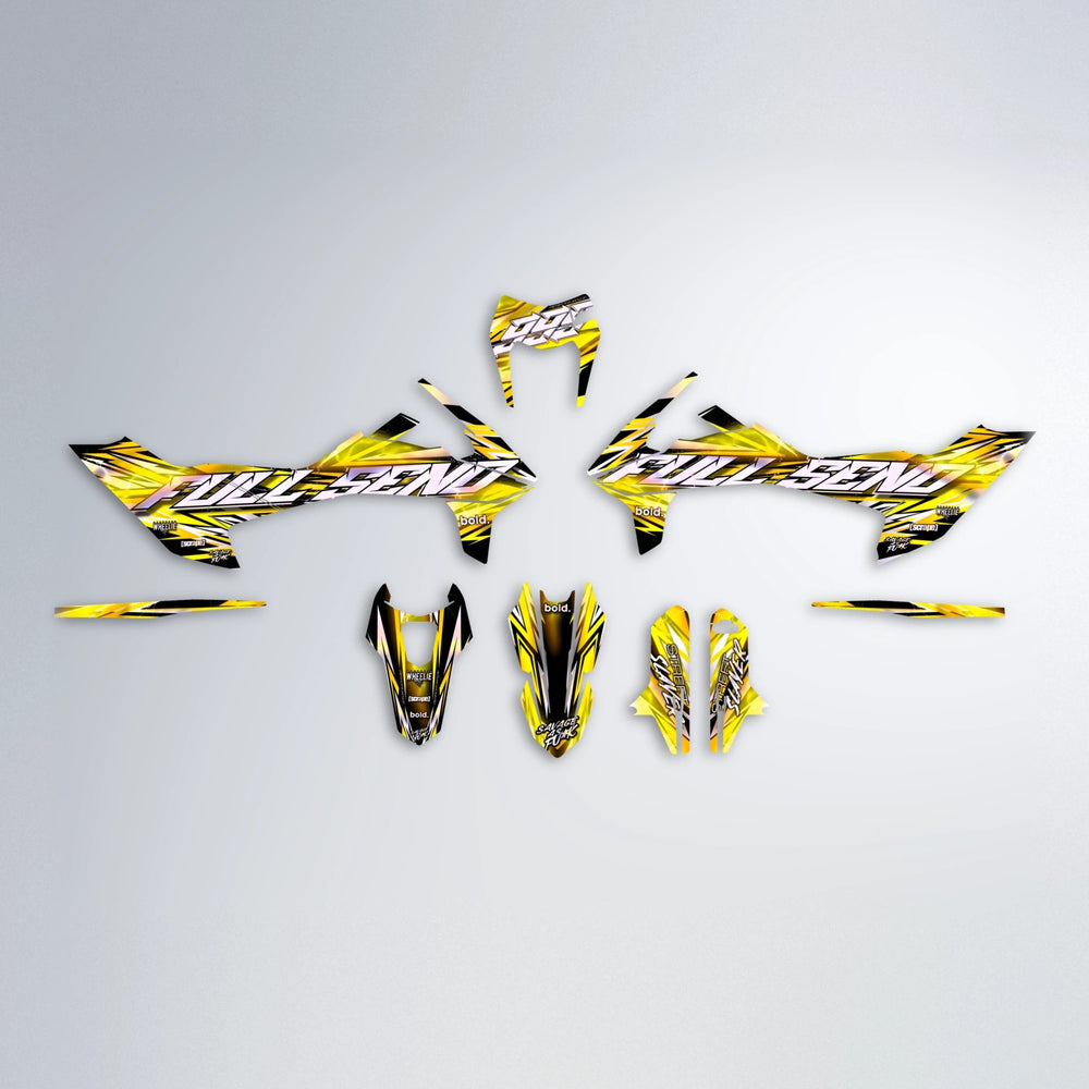 INFERNO KTM SMC 690 graphics kit parts layout in Yellow