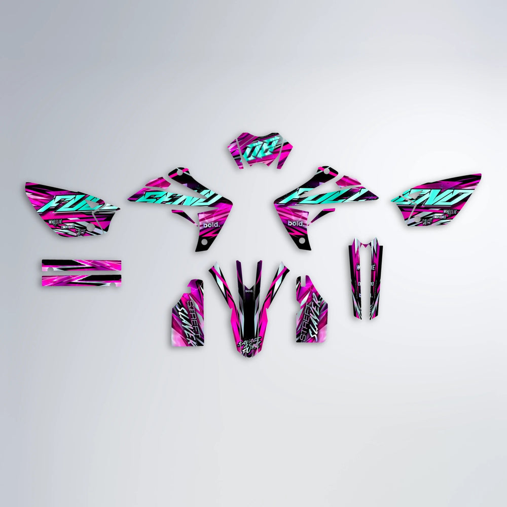 INFERNO Rieju MRT graphics kit parts layout in Custom Colour