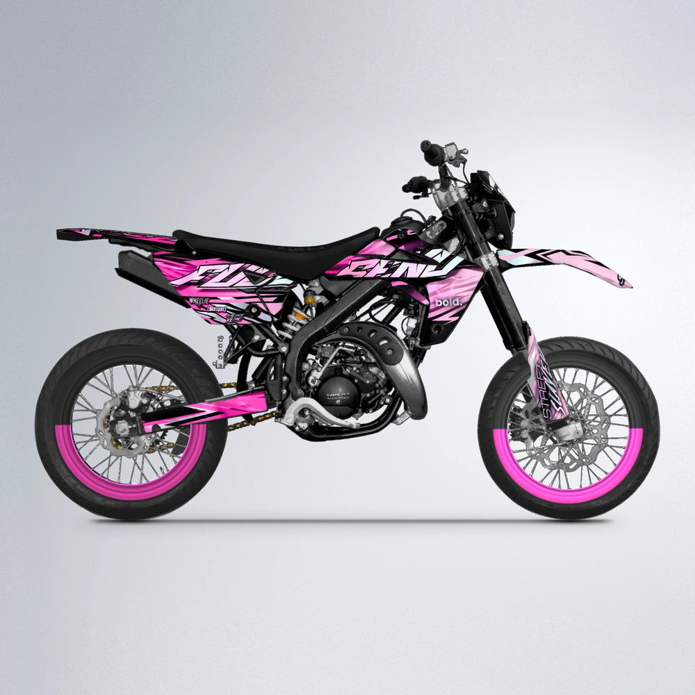 INFERNO Rieju MRT supermoto graphics kit in Flamingo