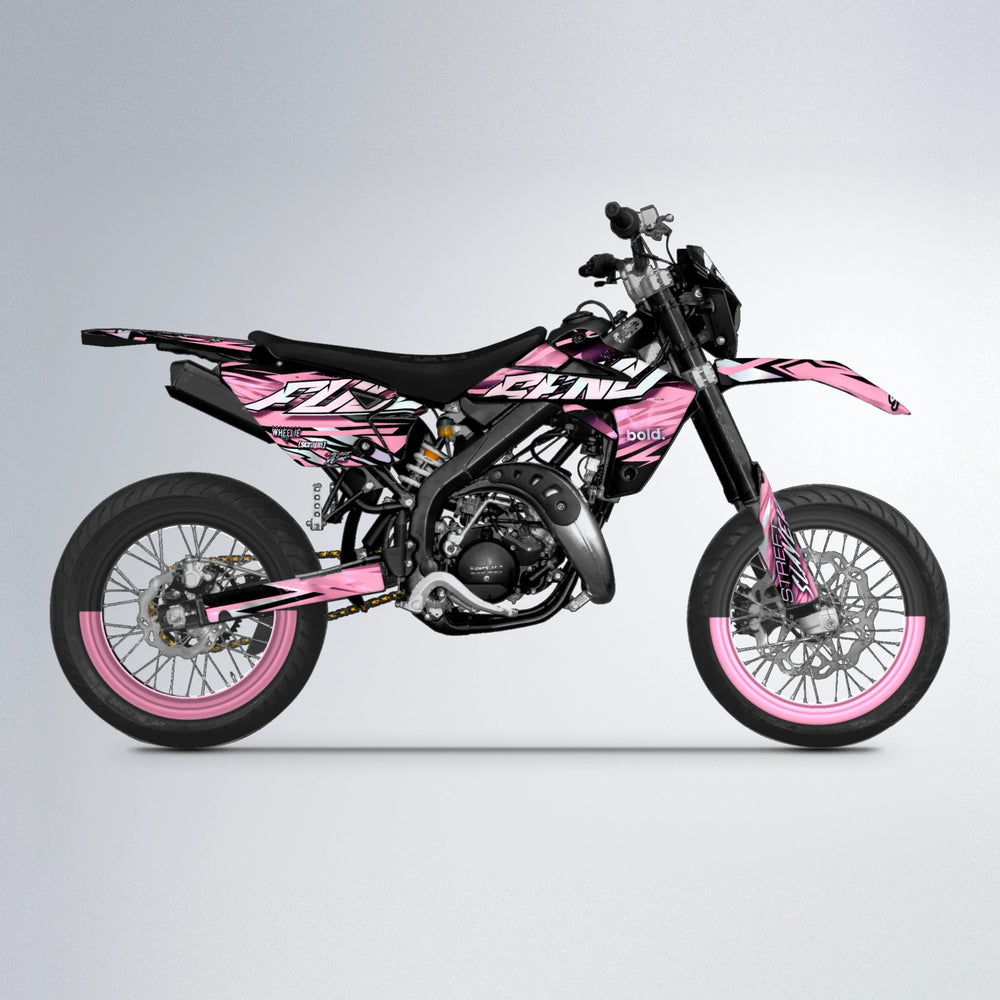 INFERNO Rieju MRT supermoto graphics kit in Sakura Pink