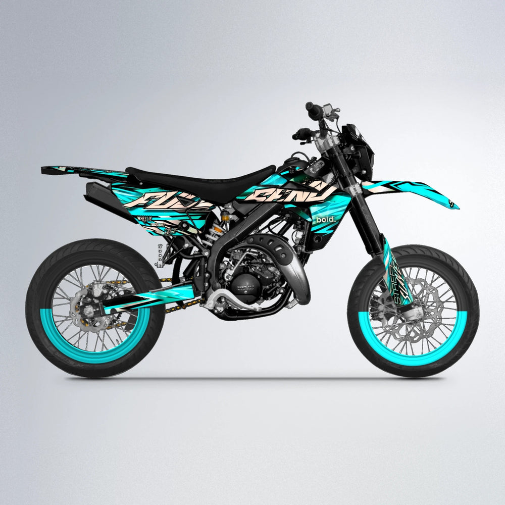 INFERNO Rieju MRT supermoto graphics kit in Teal