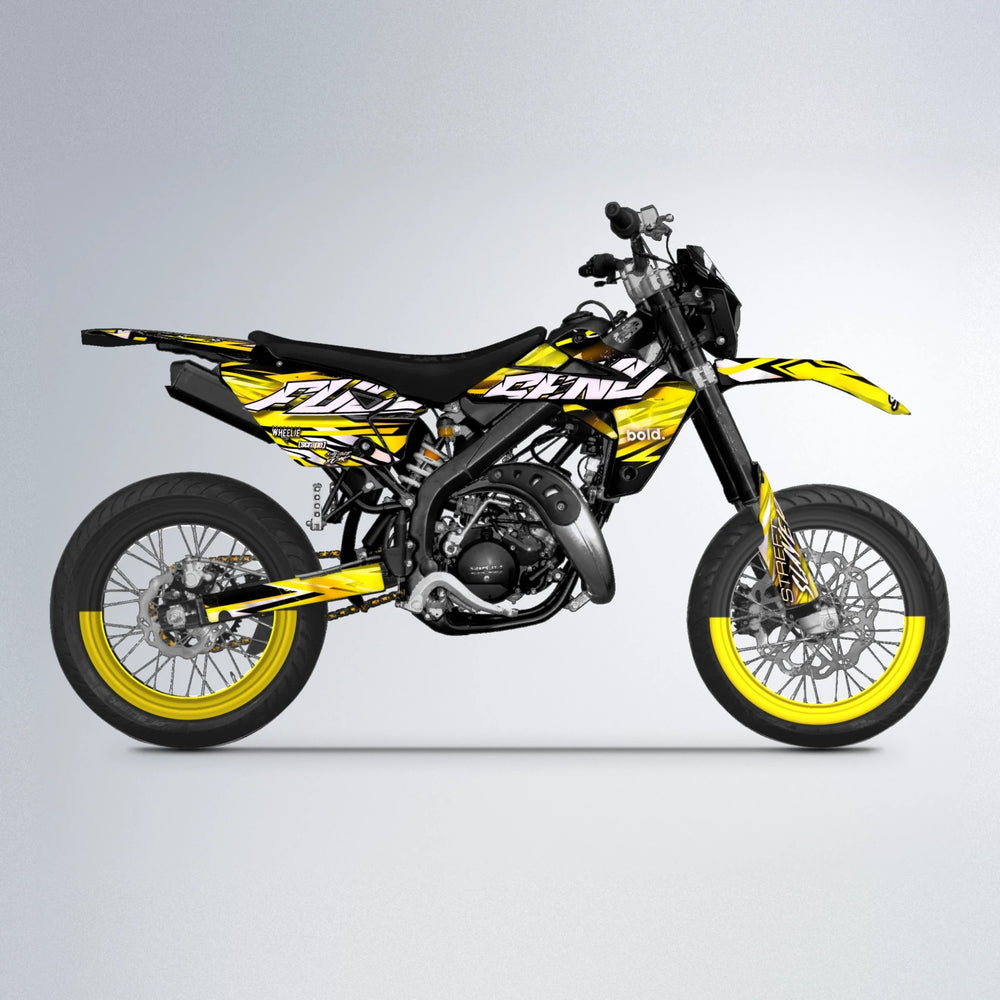 INFERNO Rieju MRT supermoto graphics kit in Yellow