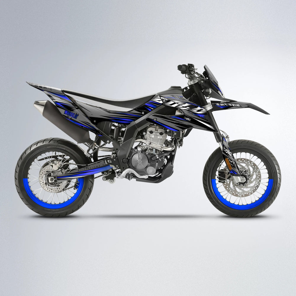 KLING Aprilia SX 125 supermoto graphics kit in Blue