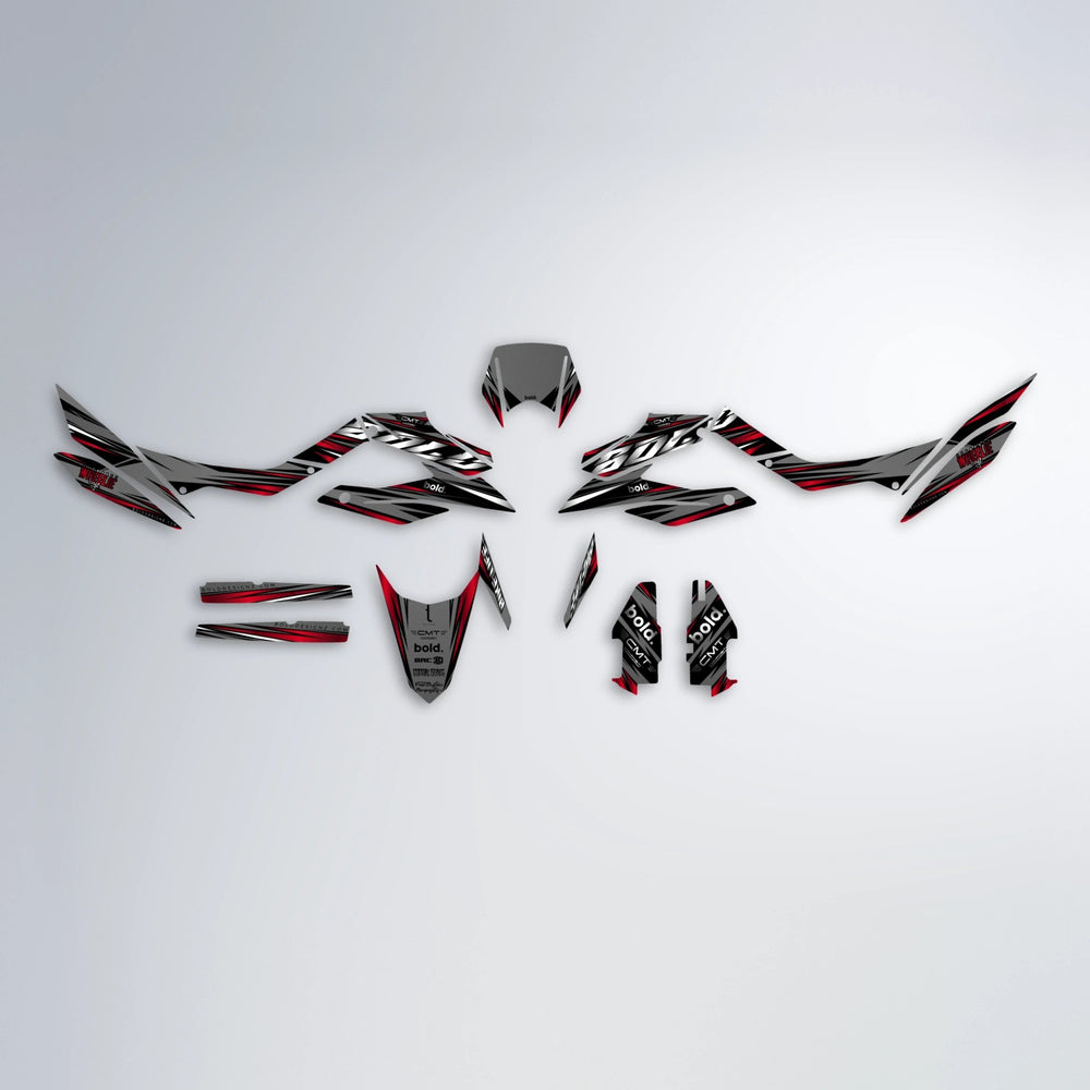 KLING Aprilia SX 125 graphics kit parts layout in Custom Colour