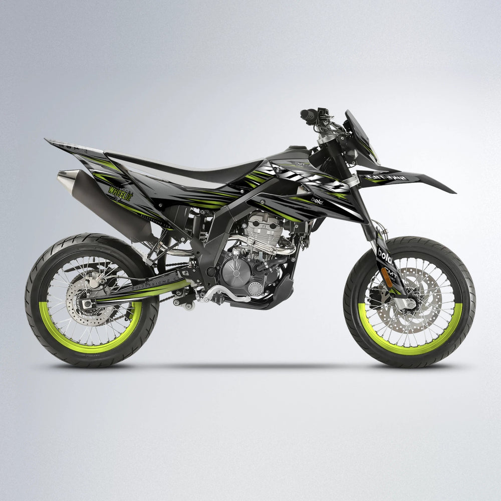 KLING Aprilia SX 125 supermoto graphics kit in Olive