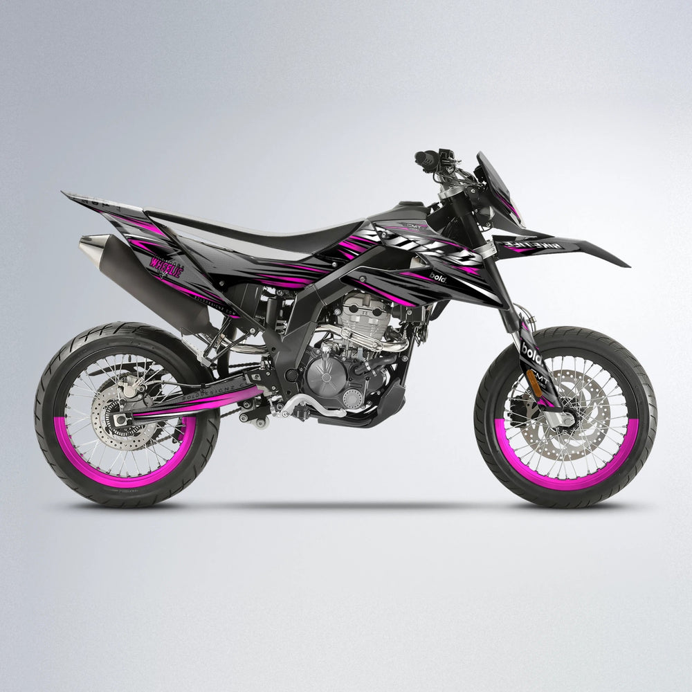 KLING Aprilia SX 125 supermoto graphics kit in Pink