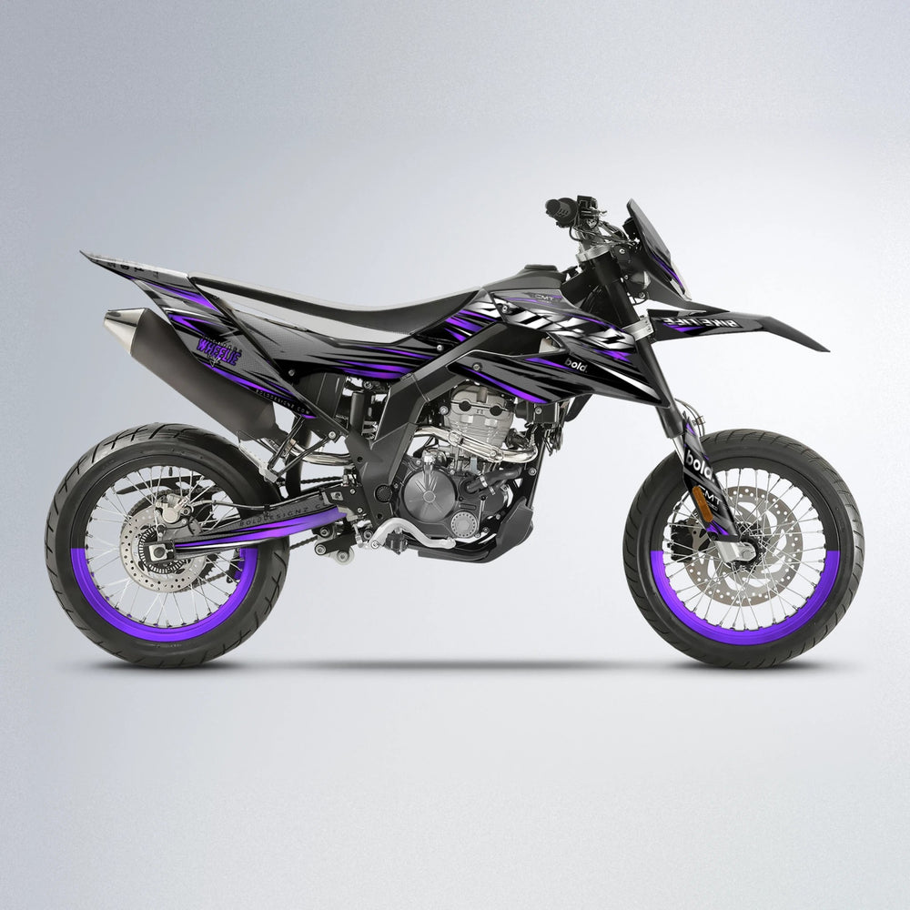 KLING Aprilia SX 125 supermoto graphics kit in Purple