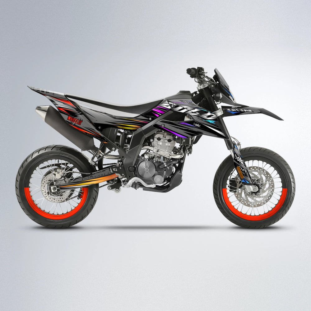 KLING Aprilia SX 125 supermoto graphics kit in Sunset Fade
