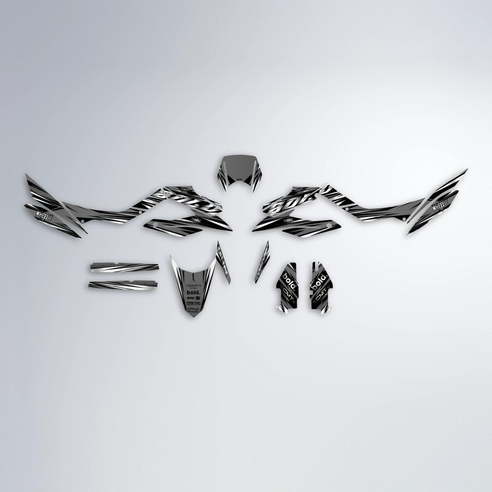 KLING Aprilia SX 125 graphics kit parts layout in White