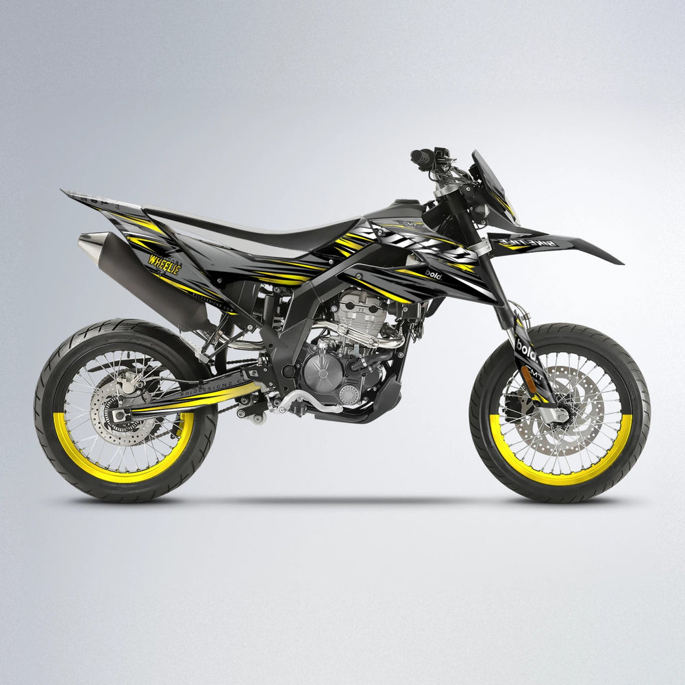 KLING Aprilia SX 125 supermoto graphics kit in Yellow