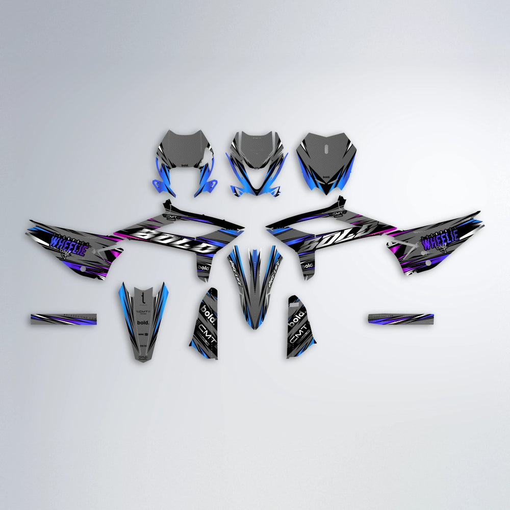 KLING Beta graphics kit parts layout in Blue Purple Fade