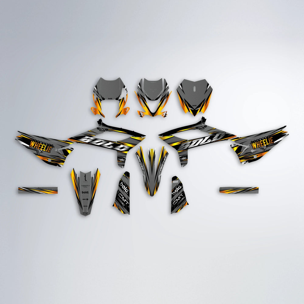 KLING Beta graphics kit parts layout in Orange & Yellow