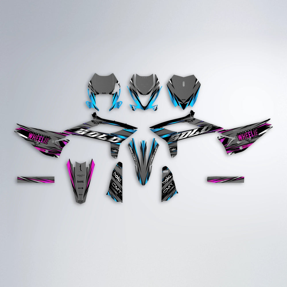 KLING Beta graphics kit parts layout in Pink & Light Blue