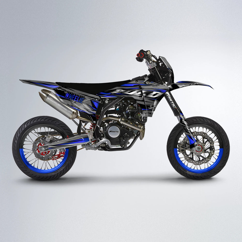 KLING Fantic supermoto graphics kit in Blue