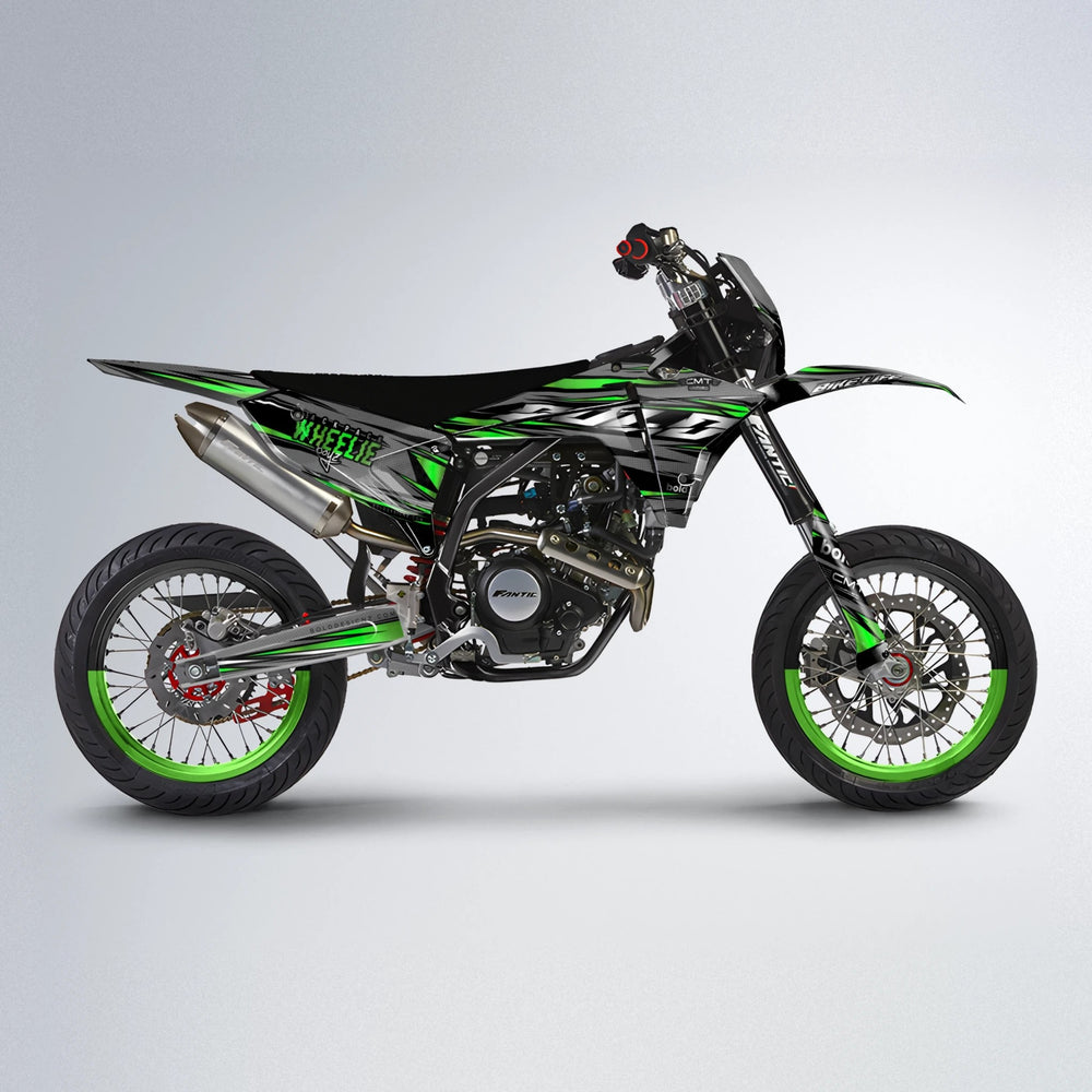 KLING Fantic supermoto graphics kit in Green