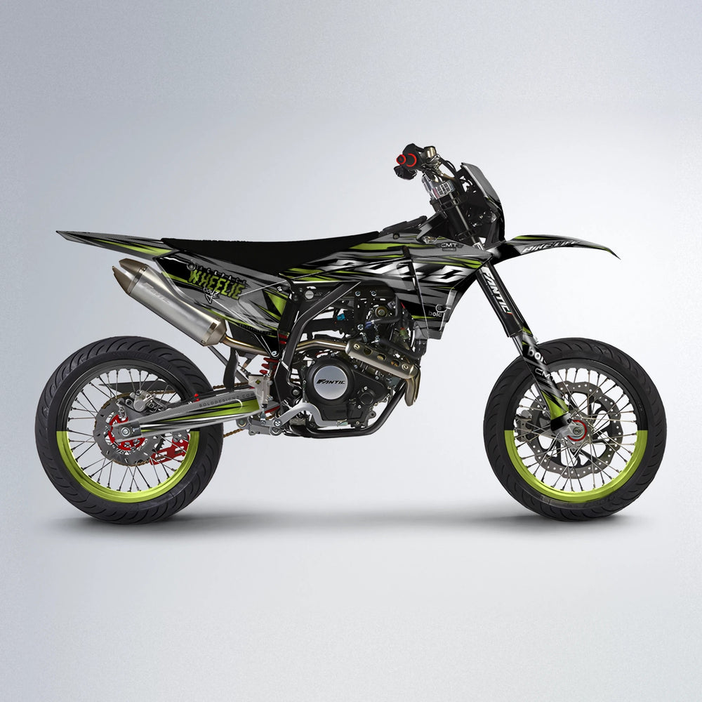 KLING Fantic supermoto graphics kit in Olive