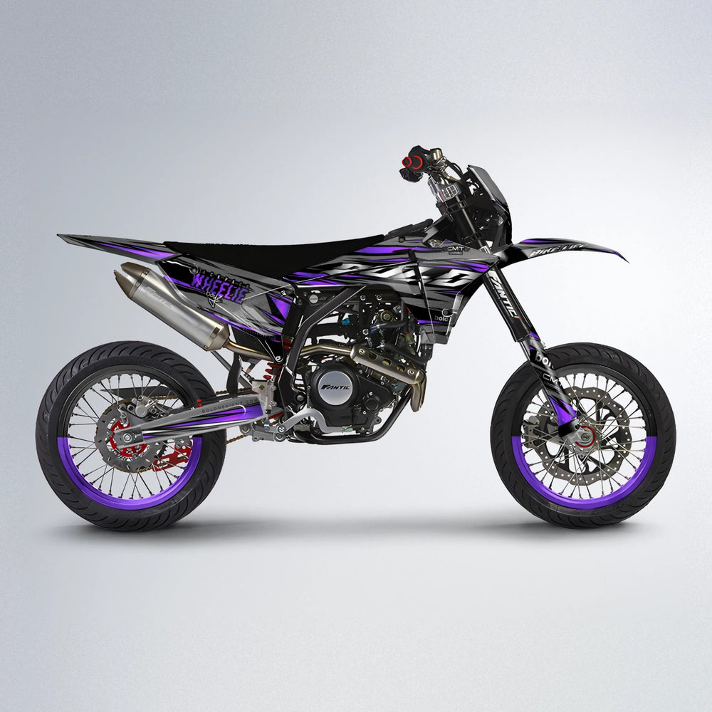 KLING Fantic supermoto graphics kit in Purple