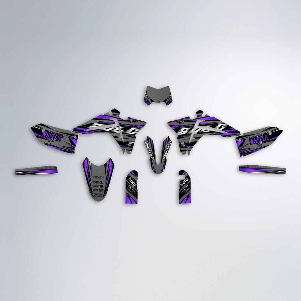 KLING Fantic graphics kit parts layout in Purple