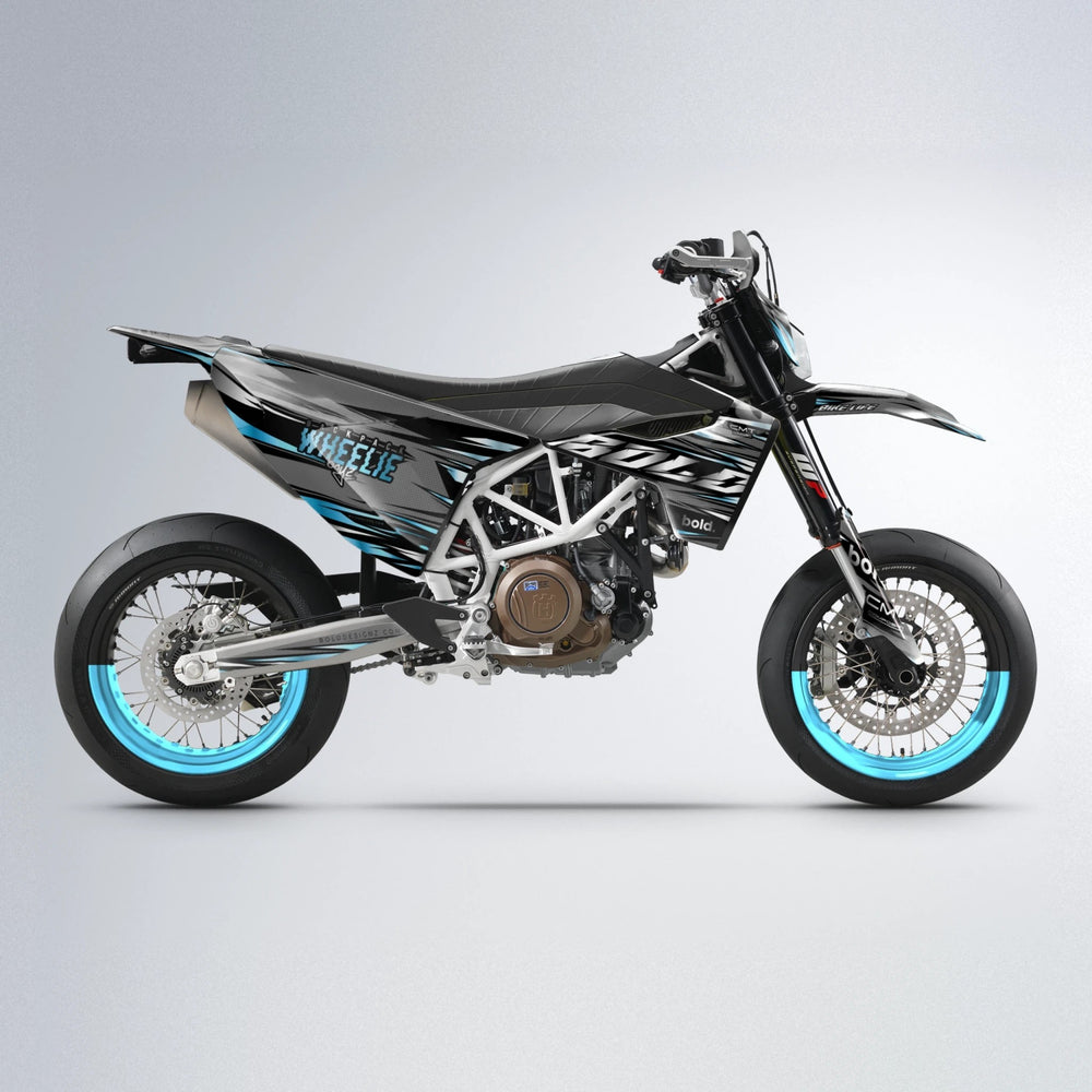 KLING Husqvarna 701 supermoto graphics kit in Light Blue & White