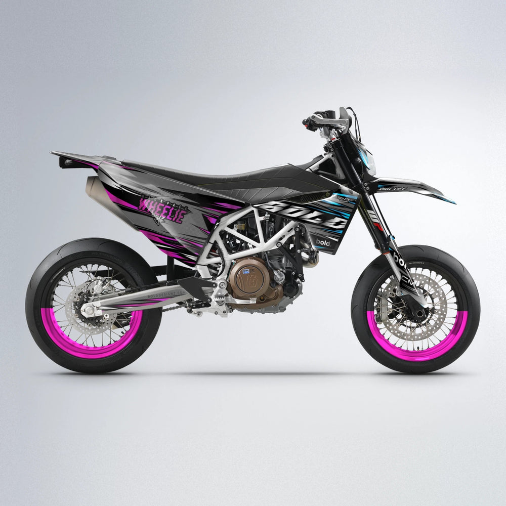 KLING Husqvarna 701 supermoto graphics kit in Pink & Light Blue
