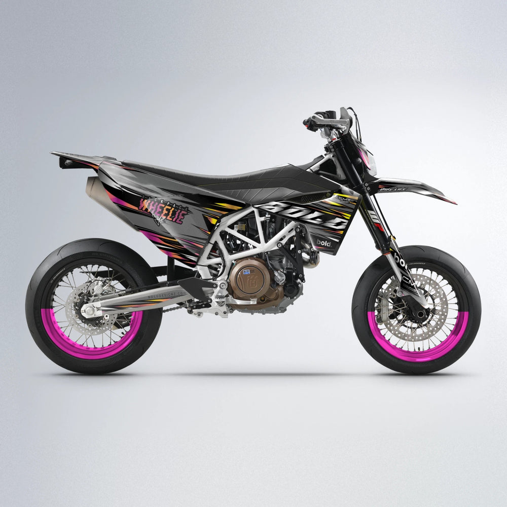 KLING Husqvarna 701 supermoto graphics kit in Pink & Yellow