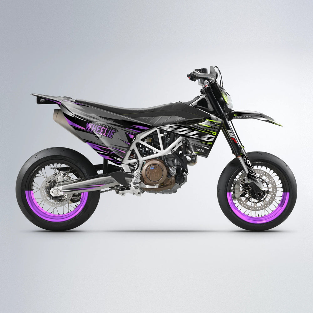 KLING Husqvarna 701 supermoto graphics kit in Purple & Yellow