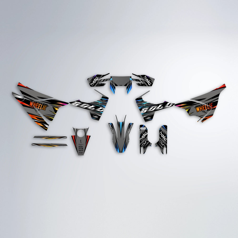KLING Husqvarna 701 graphics kit parts layout in Sunset Fade